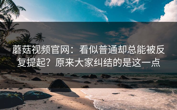 蘑菇视频官网：看似普通却总能被反复提起？原来大家纠结的是这一点  第1张
