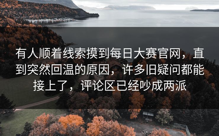 有人顺着线索摸到每日大赛官网，直到突然回温的原因，许多旧疑问都能接上了，评论区已经吵成两派  第1张
