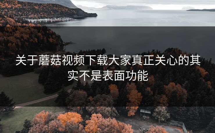 关于蘑菇视频下载大家真正关心的其实不是表面功能  第1张