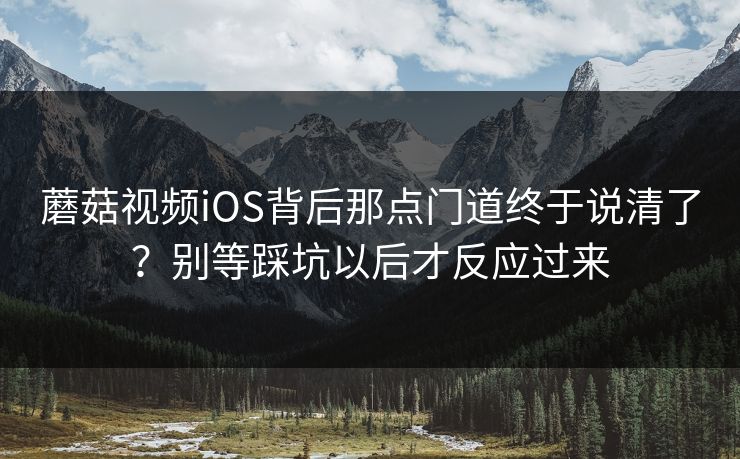 蘑菇视频iOS背后那点门道终于说清了？别等踩坑以后才反应过来  第1张