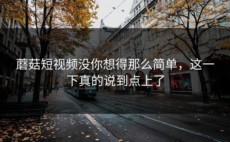 蘑菇短视频没你想得那么简单,这一下真的说到点上了 蘑菇短视频没你想得那么简单,这一下真的说到点上了