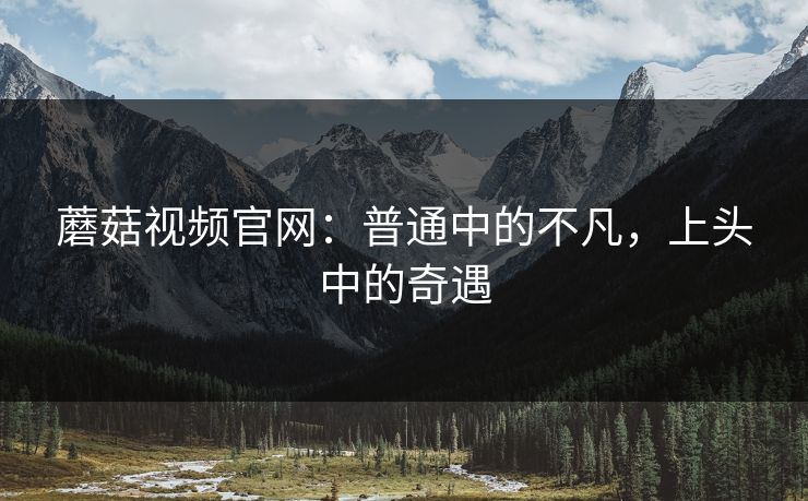 蘑菇视频官网：普通中的不凡，上头中的奇遇  第1张