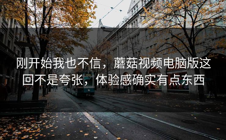 刚开始我也不信，蘑菇视频电脑版这回不是夸张，体验感确实有点东西